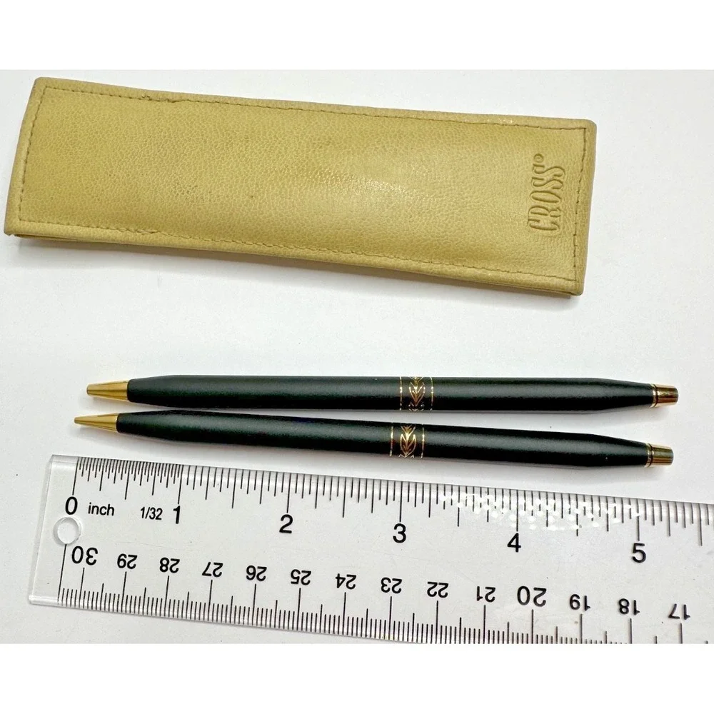 Cross‎ Pen Pencil set Ladies Matte Black Ink Case Ballpoint Mechanical Pouch USA
